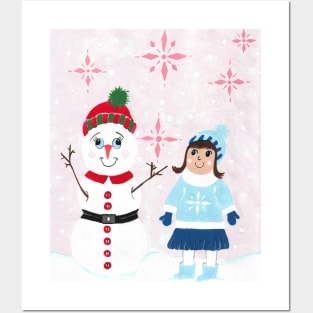 Winter Fun Snowman Posters and Art